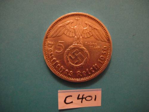 5 Reichsmark  1936 German Silver Coin
