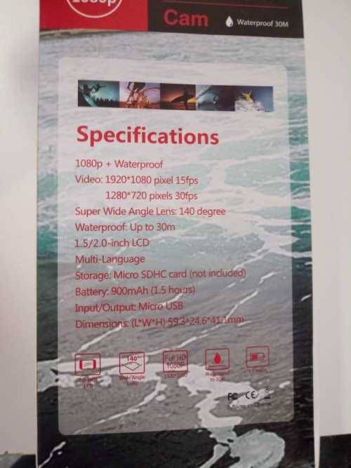 Waterproof HD Sports Camera 1080P - Silver