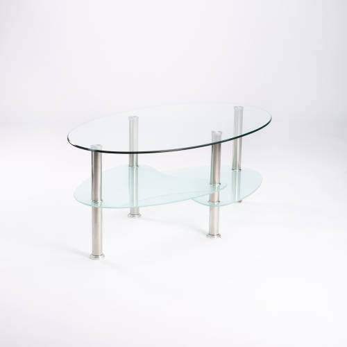 OVAL TEMPERED GLASS COFFEE TABLE
