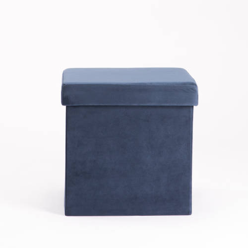 VELVET SINGLE OTTOMAN (NAVY)