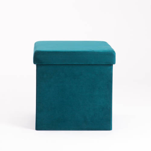 VELVET SINGLE OTTOMAN (FOREST GREEN)