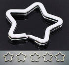 Metal Star Shape Key Split Ring Keyring Keychain 33mm