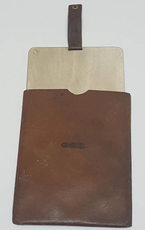 Rare Military Shaving Mirror With Leather Case  - Likely From WW1