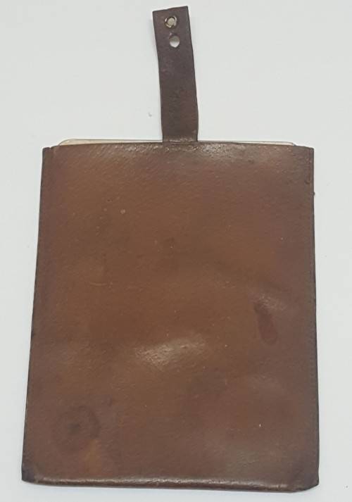 Rare Military Shaving Mirror With Leather Case  - Likely From WW1