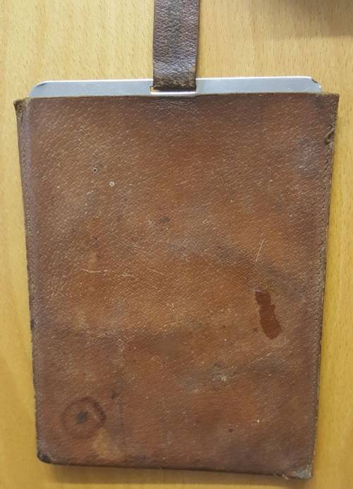 Rare Military Shaving Mirror With Leather Case  - Likely From WW1