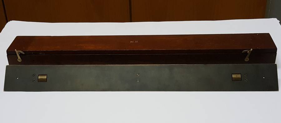REDUCED! Large Boxed Brass and Steel Arclight Rolling Ruler With A History, circa 1958.