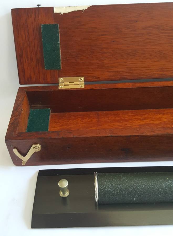 REDUCED! Large Boxed Brass and Steel Arclight Rolling Ruler With A History, circa 1958.