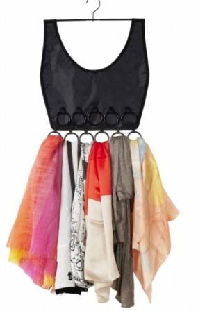 Little Dress Hanging Scarf Organizer - Black