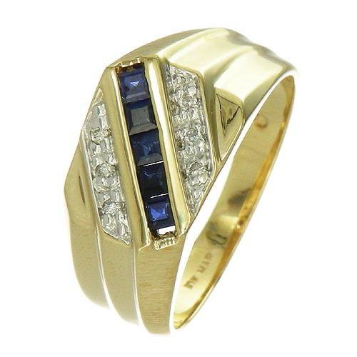 SAY IT WITH A RING!! - BEAUTIFUL 10K GOLD DIAMOND & SAPPHIRE RING!