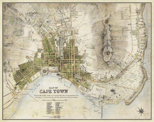 Map Of Cape Town 1884 Poster Print