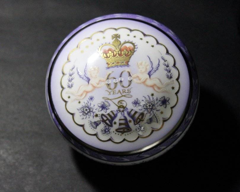 Staffordshire English Fine Bone China Trinket Bowl and Lid.