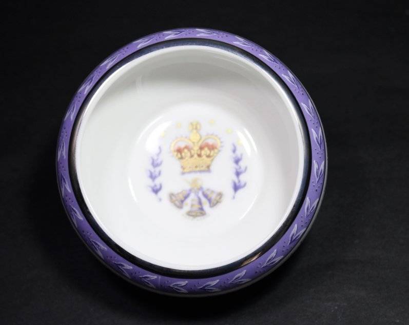 Staffordshire English Fine Bone China Trinket Bowl and Lid.
