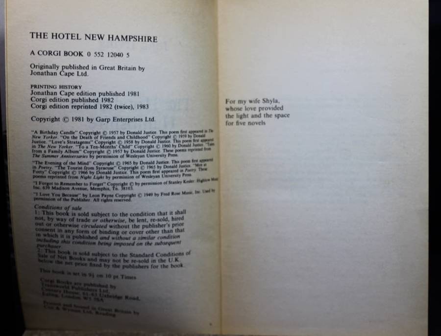 The Hotel New Hampshire by John Irving, Softcover Book