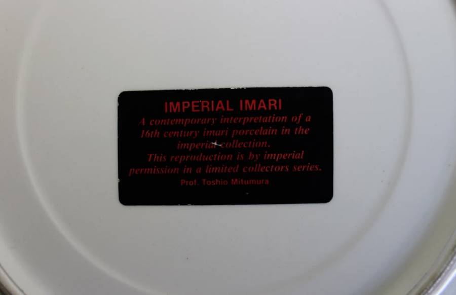 Imperial Imari Plate, Peonies, by Prof Toshio Mitumura.