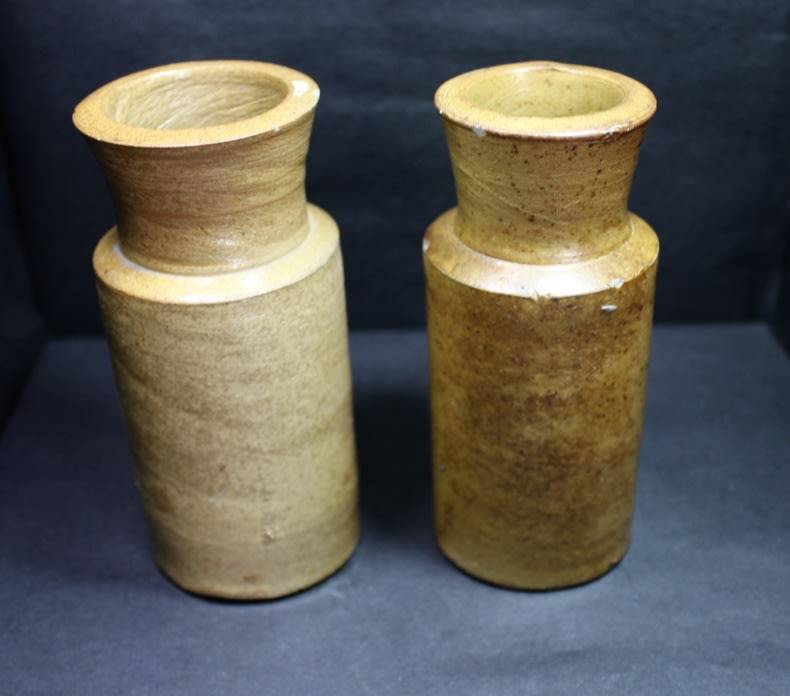 Vintage Small Stoneware Ink Bottles and Containers