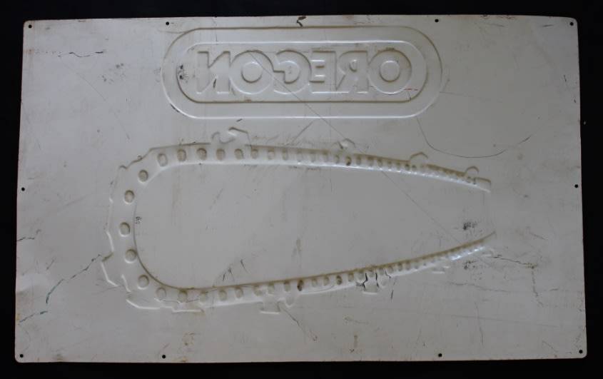 Oregon Chain Metal Advertising Sign