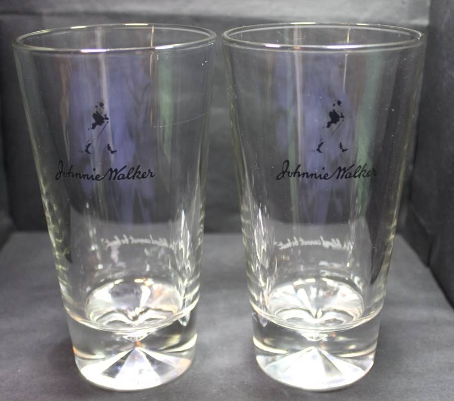 Johnnie Walker Pair Tall Scotch Whisky Glasses