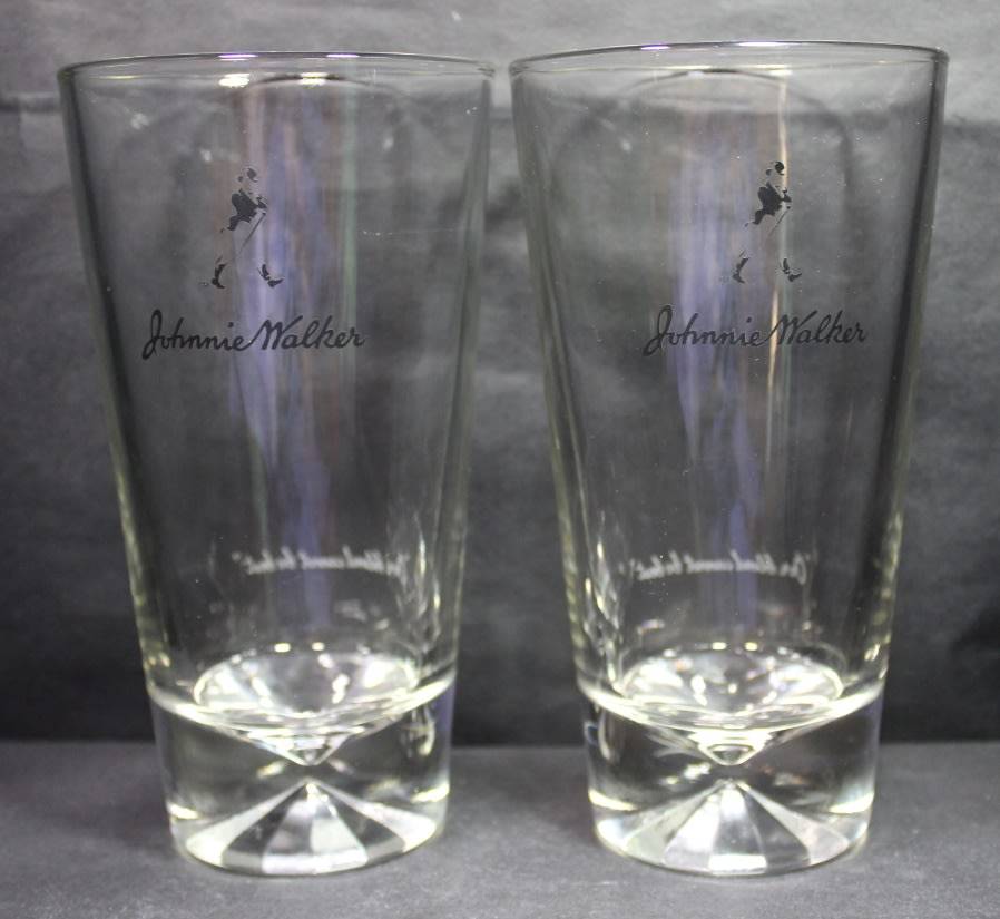 Johnnie Walker Pair Tall Scotch Whisky Glasses
