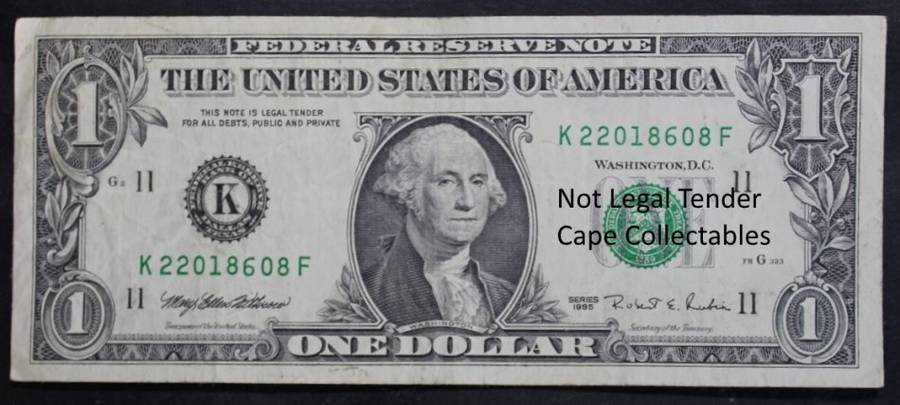 United States Of America 1 Dollar Bank Note 1995.