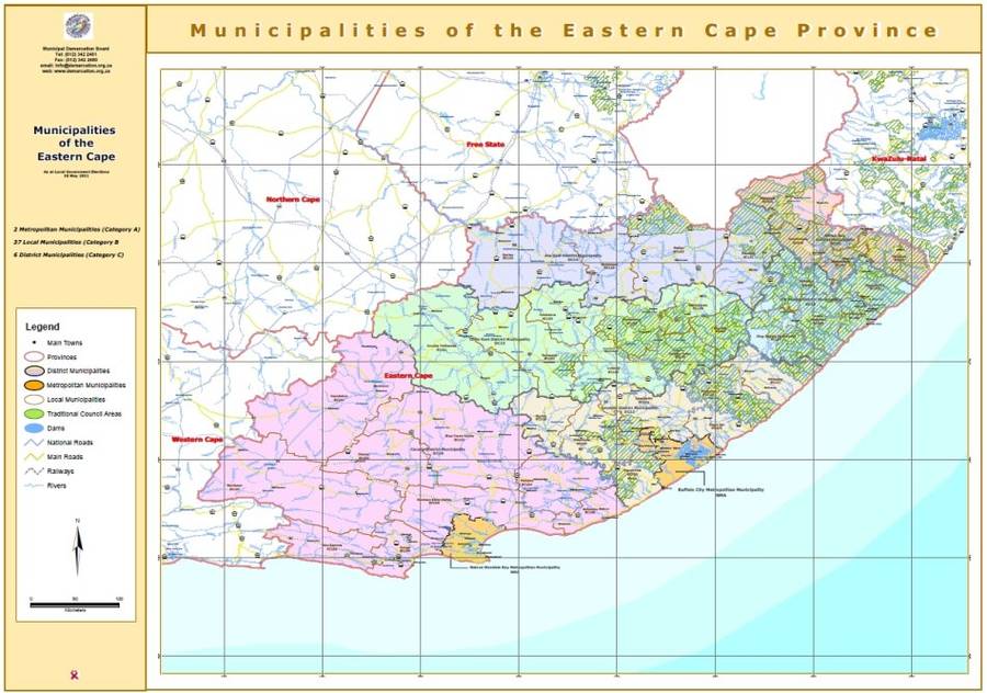 South Africa Municipal Boundaries Provincial Maps on 16GB USB Drive Digital Format