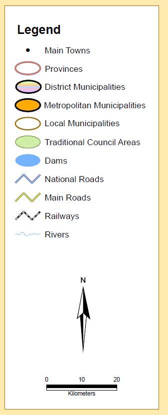 South Africa Municipal Boundaries Provincial Maps on 16GB USB Drive Digital Format