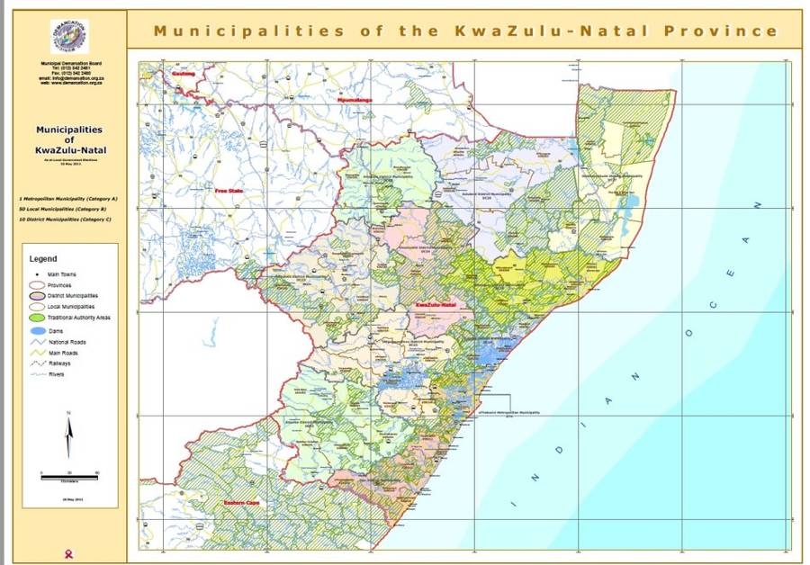 South Africa Municipal Boundaries Provincial Maps on 16GB USB Drive Digital Format