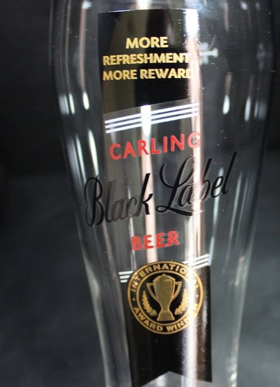 Set of Four Carling Black Label 500ml Beer Glasses.