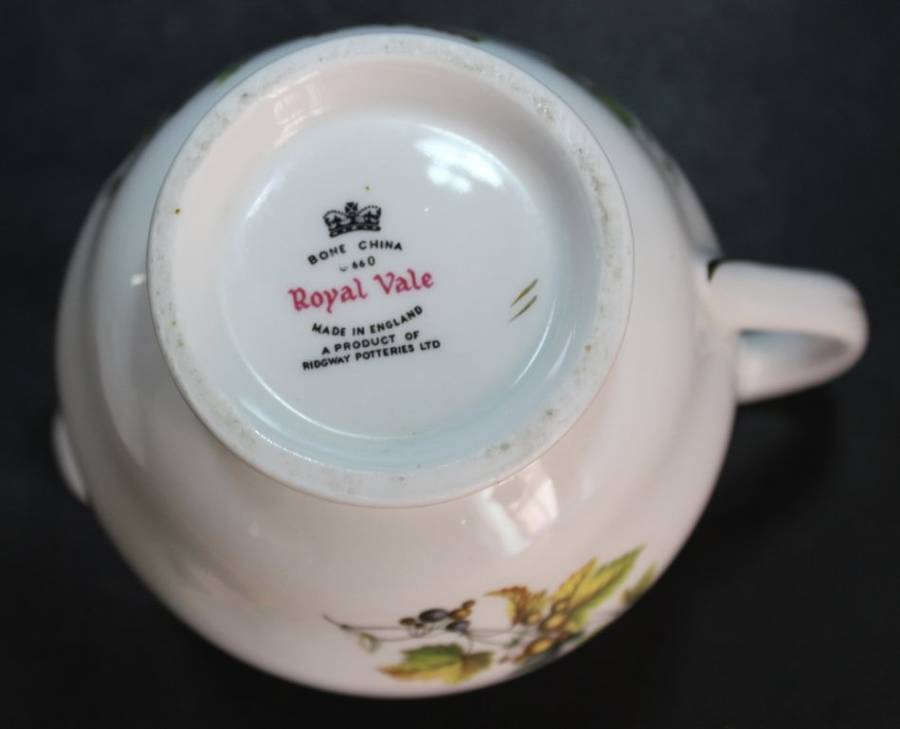 Ridgway Potteries Royal Vale Bone China Milk Jug and Sugar Basin