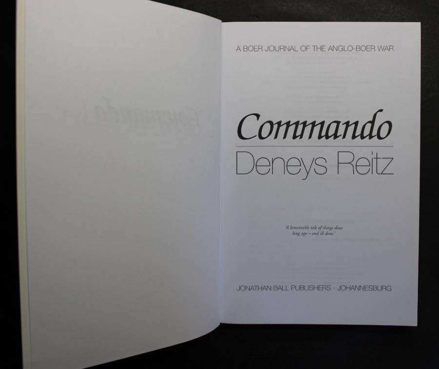 Commando by Deneys Reitz, Softcover Book