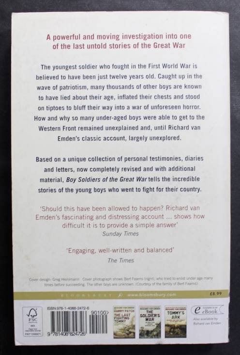 Boy Soldiers Of The Great War by Richard Van Emden, Softcover Book