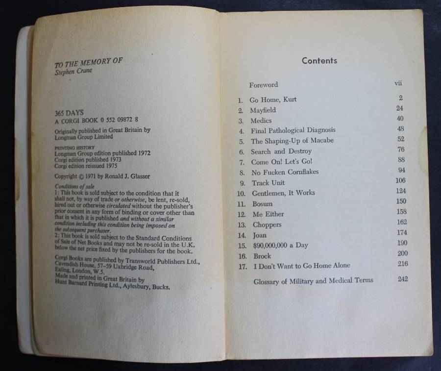 365 Days by Ronald J Glasser M.D. Softcover Book