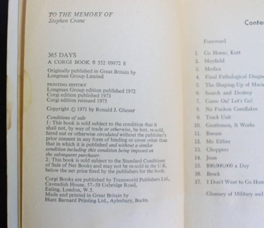 365 Days by Ronald J Glasser M.D. Softcover Book