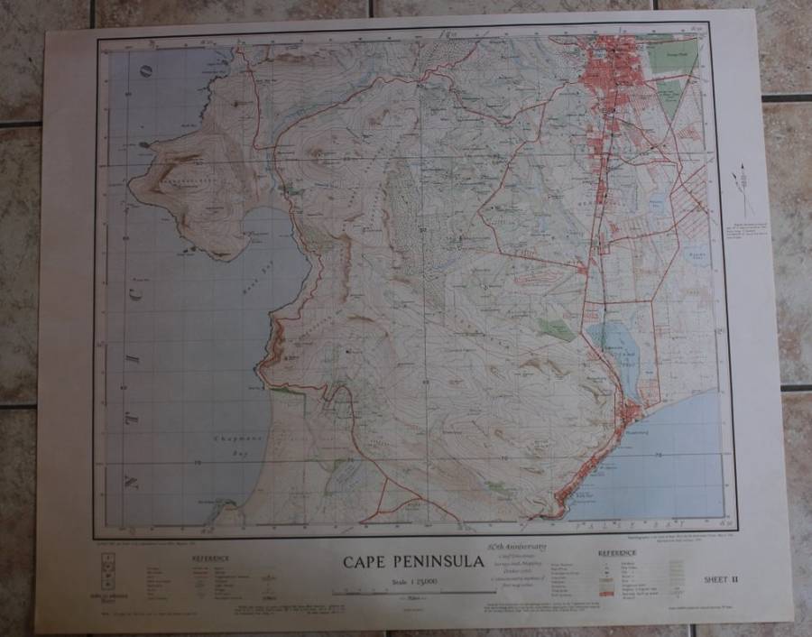 Cape Peninsula 1934 - 80th Anniversary Surveys and Mapping, Set of 4 Maps, Reproduction Prints