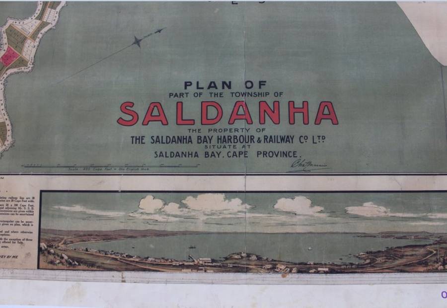 Vintage Plan of Part of the Township of Saldanha Bay 1914, Poster Print.