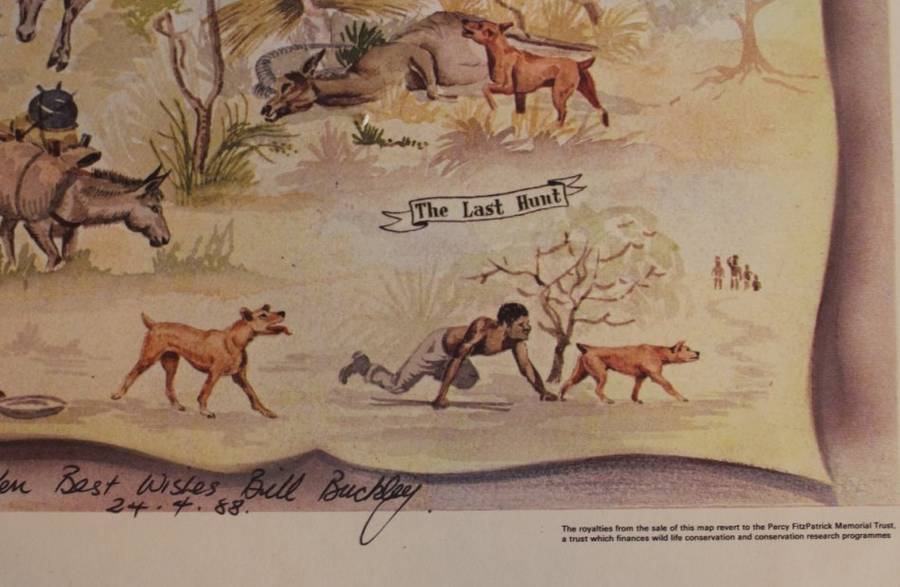 Jock Of The Bushveld Pictorial Map by E Buckley 1957
