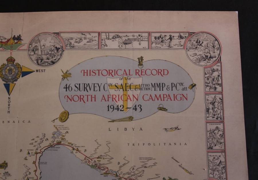 Historical Record of the 46 Survey Company - North Africa Campaign WW2 Map Reproduction Print