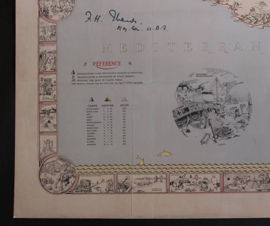 Historical Record of the 46 Survey Company - North Africa Campaign WW2 Map Reproduction Print