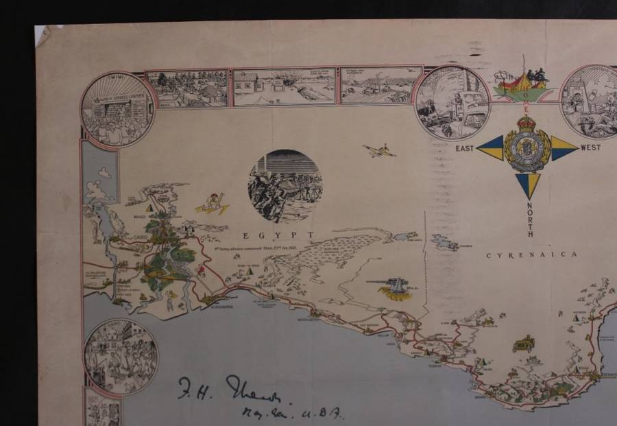 Historical Record of the 46 Survey Company - North Africa Campaign WW2 Map Reproduction Print