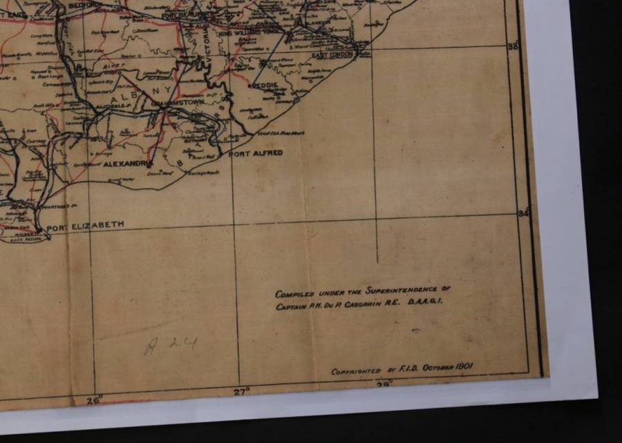 Map of Cape Colony 1901 Wall Map, Reproduction Print