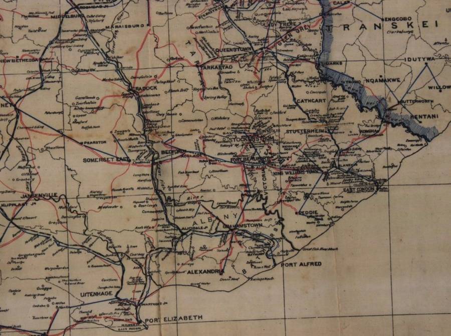 Map of Cape Colony 1901 Wall Map, Reproduction Print