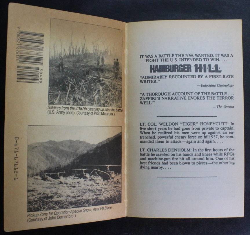 Hamburger Hill by Samuel Zaffiri, Softcover Book