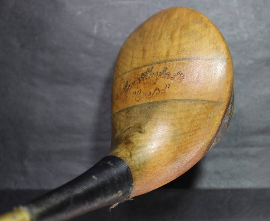 Vintage Cann & Taylor of Scotland Wooden Driver Golf Club @ 1930's, Refurbished