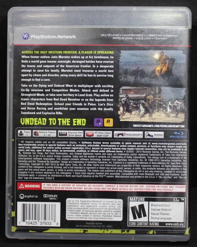 PS3 Red Dead Redemption "Undead Nightmare" by Rockstar Games