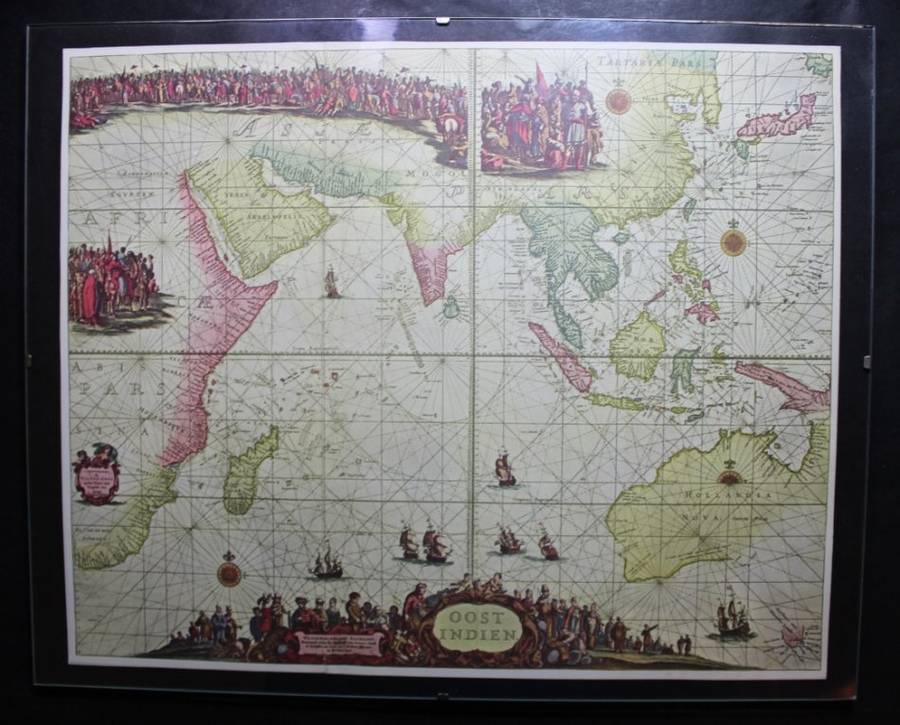 Oost Indies Map by Johannes van Keulen, 1690 - Framed Reproduction Print