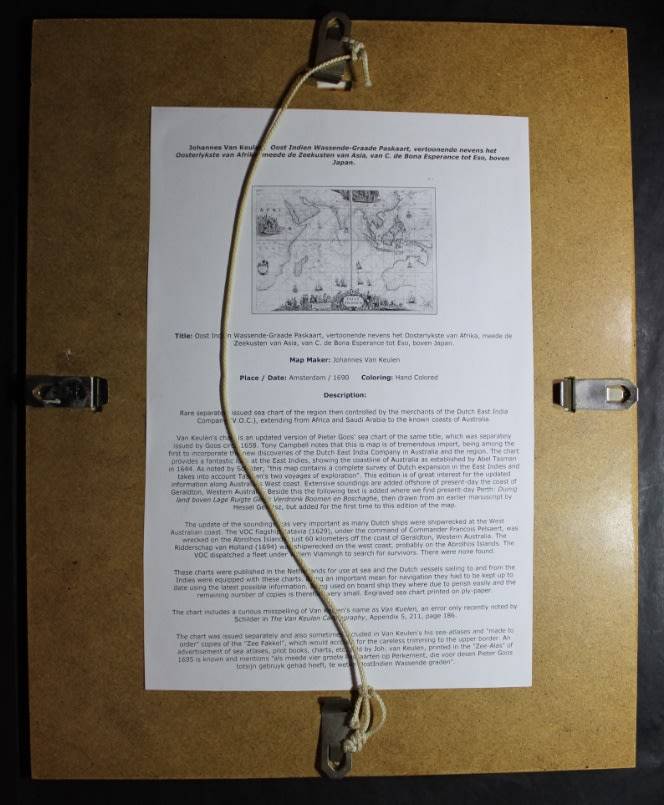 Oost Indies Map by Johannes van Keulen, 1690 - Framed Reproduction Print