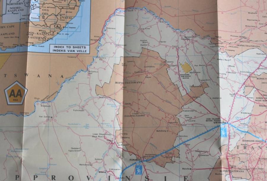 Vintage Folded AA Road Maps - Northern Cape and Kimberley Three Maps 1990's