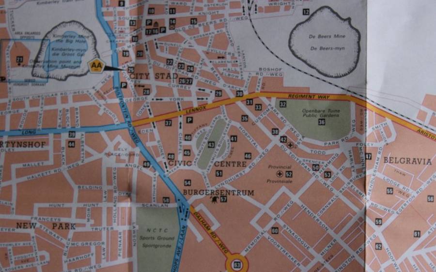 Vintage Folded AA Road Maps - Northern Cape and Kimberley Three Maps 1990's