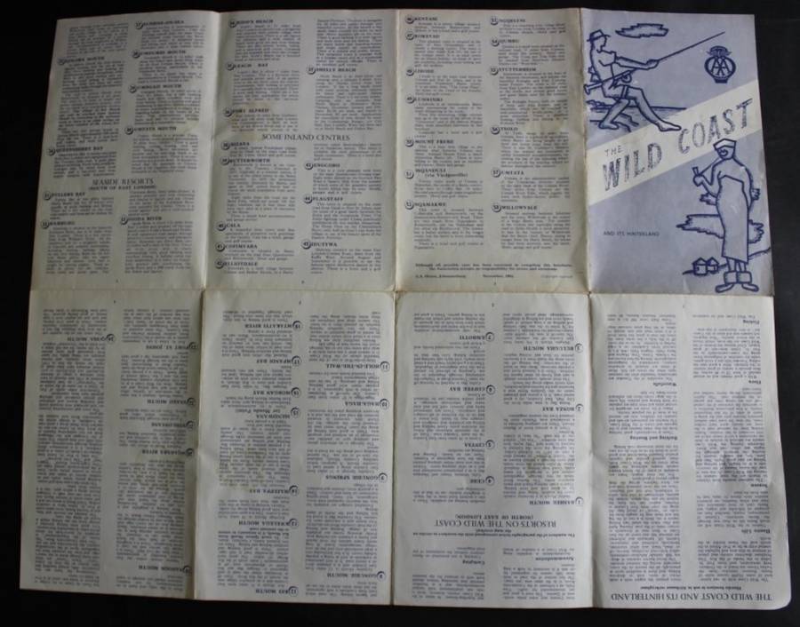 Vintage Folded AA Road Map - Wild Coast & Its Hinterland 1961