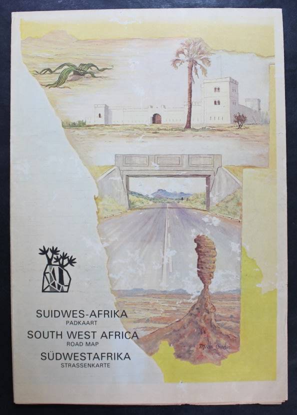 Vintage South West Africa Folded 1986 Road Map