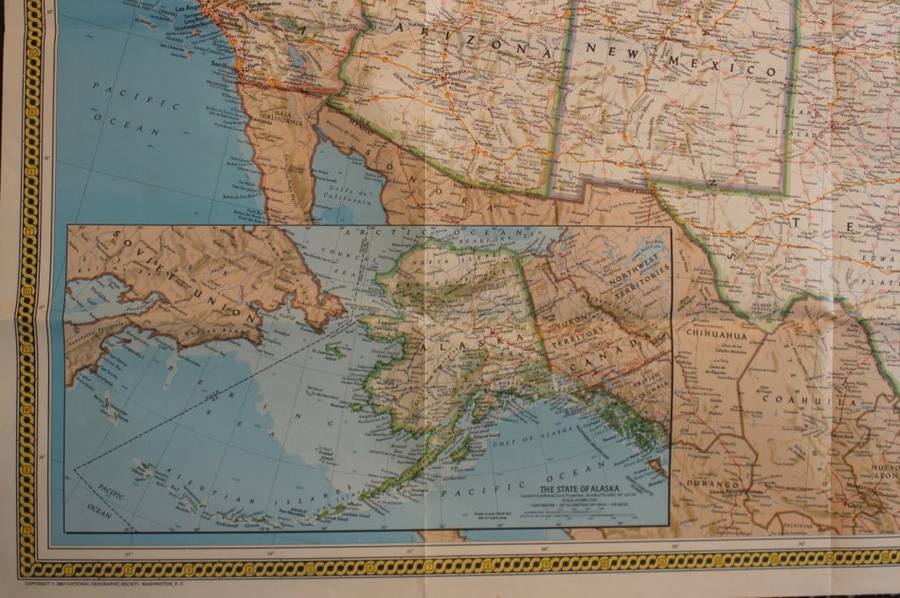 National Geographic Folded Map of The United States Sept 1987